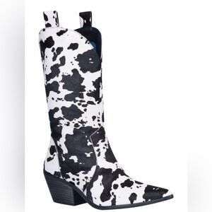 Dingo Black and White Cowhide Cowboy Boots